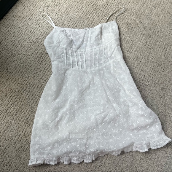 Beginning Boutique Dresses & Skirts - Beginning Boutique White Eyelet Mini Dress